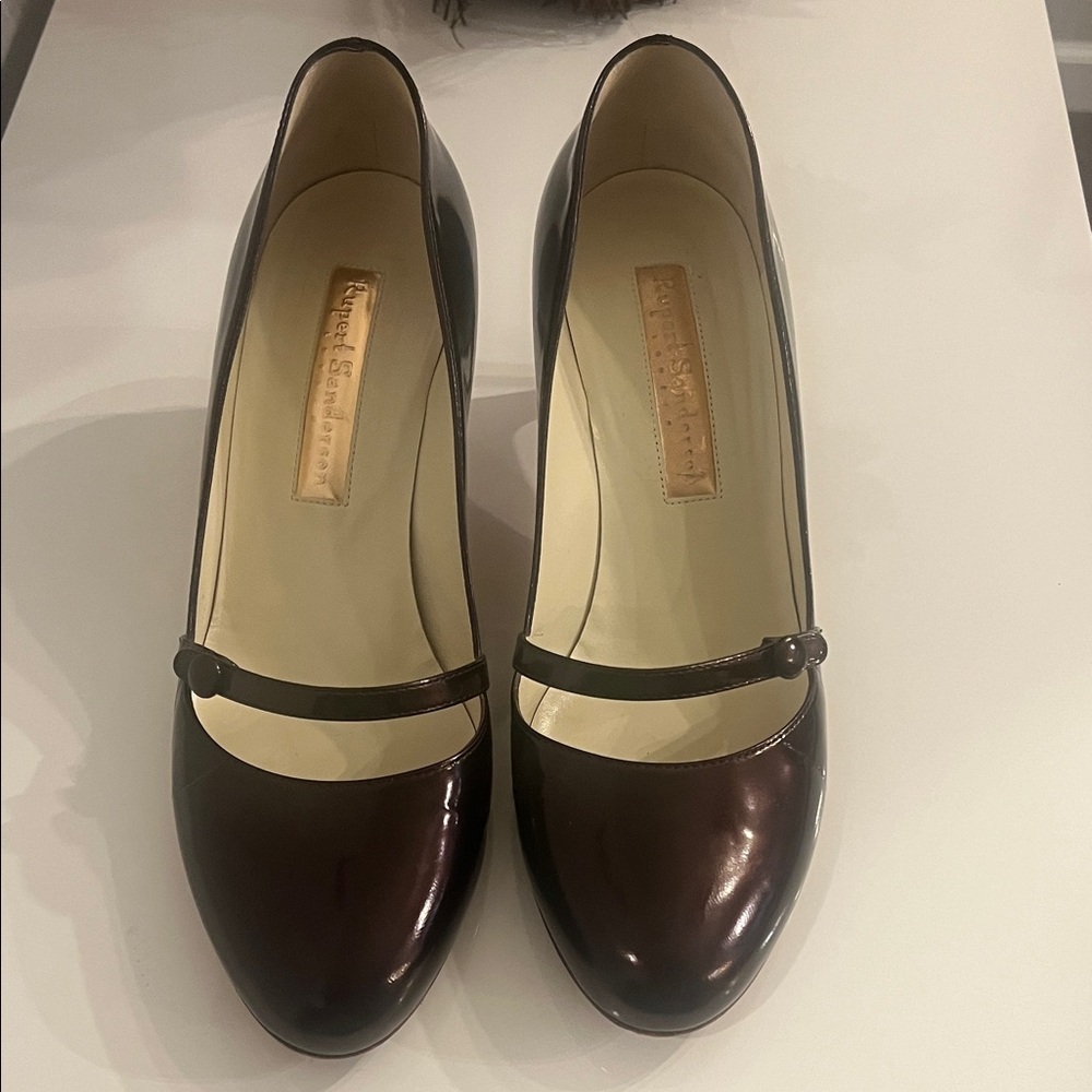 Rupert Sanderson Dark Burgundy Mary Jane Heels